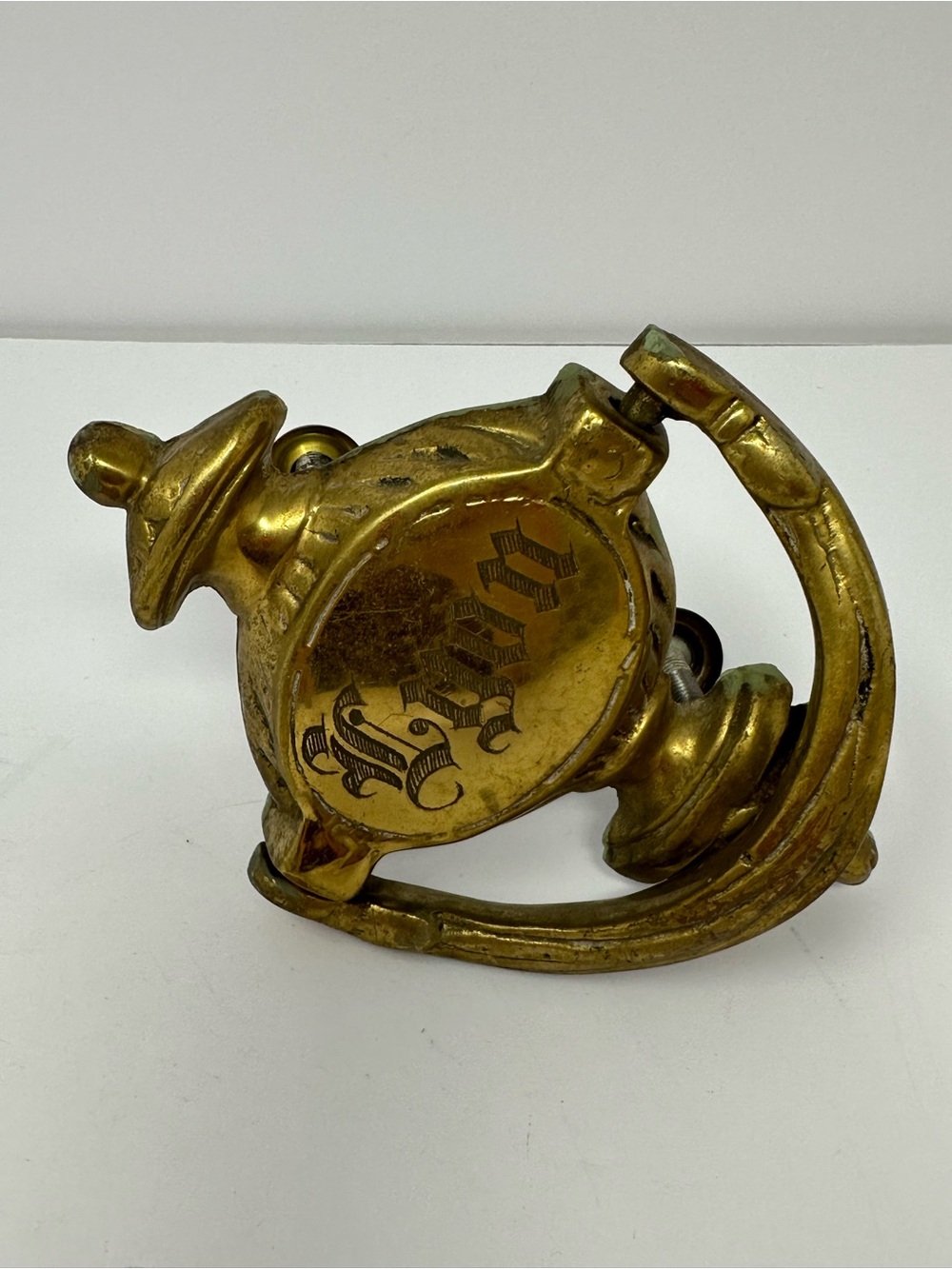 Vintage Solid Brass Door Knocker‎  Stylized Lion’s Head Old English Gothic A1